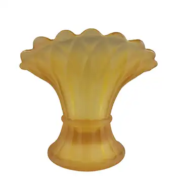 Bagley #3174 Art Deco Vintage Amber Glass 'Wheatsheaf' Vase
