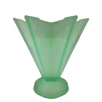 Bagley #8833 Art Deco 1930's Uranium Green Glass Vase