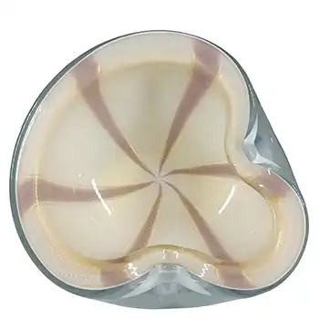 Barbini Vintage Murano Glass Gold Leaf 'Circus Tent' Bowl