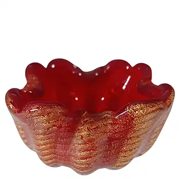 Barovier & Toso Murano Cordonato d'Oro Glass Bowl - Labelled