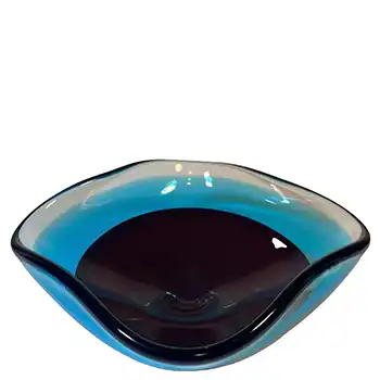 Ferro Italarts Murano Purple & Blue Glass Bowl - Labelled