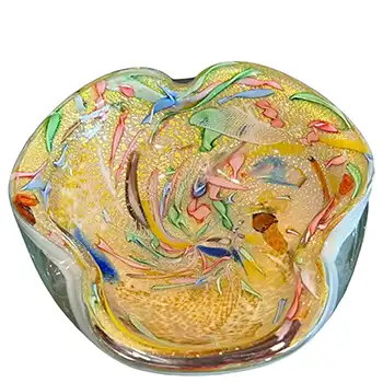 Ferro Italarts Murano Glass Bizantino Style Bowl - Labelled