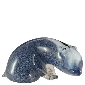 Creative Glass of King's Lynn Blue, Black & White Badger