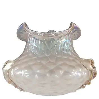 Kralik Art Nouveau Vintage Iridescent Glass 'Martelé' Vase