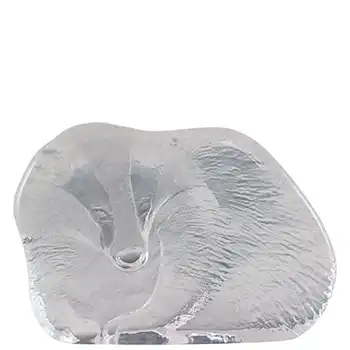 SIGNED Mats Jonasson / Royal Krona #3644 Glass Badger Paperweight