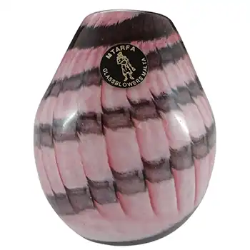 SIGNED & LABELLED Mtarfa Purple & White Glass Vase