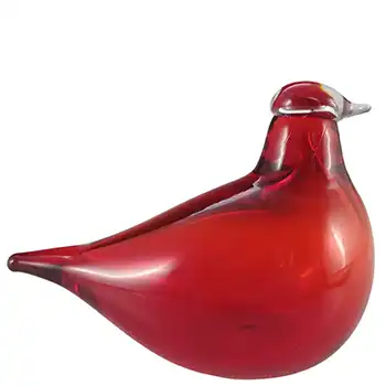 Nuutajarvi Notsjo Oiva Toikka Red Glass 'Little Tern' Bird - Signed