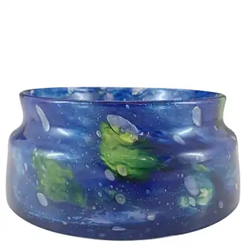 Prachen Blue & Yellow Glass 'Flora' Bowl - Frantisek Koudelka