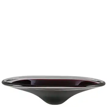 Swedish / Scandinavian Style Purple & Clear Glass Vintage Bowl