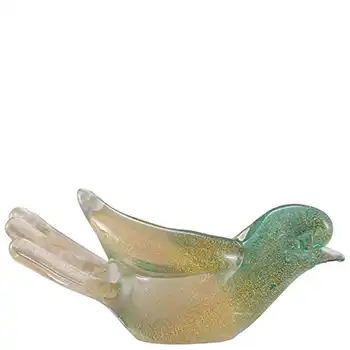 SIGNED & LABELLED Seguso Vetri d'Arte Murano 'Polveri' Glass Bird