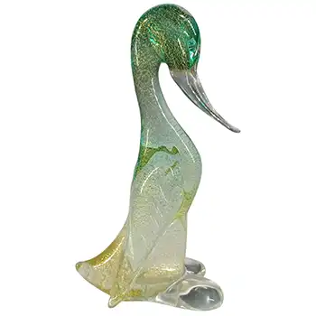 LABELLED Archimede Seguso Polveri Gold Leaf Glass Duck Sculpture