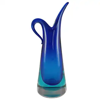Murano Venetian Blue Sommerso Glass Vintage Vase