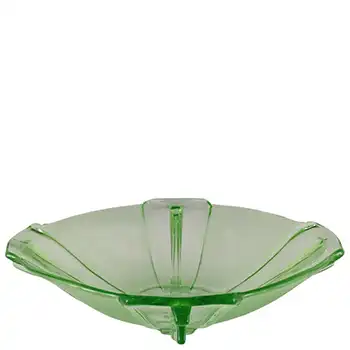 Stölzle #19280 Czech Art Deco Uranium Green Glass Bowl