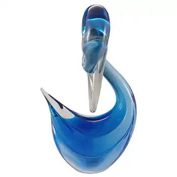 Murano Vintage 1950's Blue Venetian Glass Swan Sculpture
