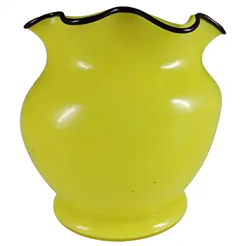 Czech 1930's Art Deco Yellow & Black Tango Glass Vase