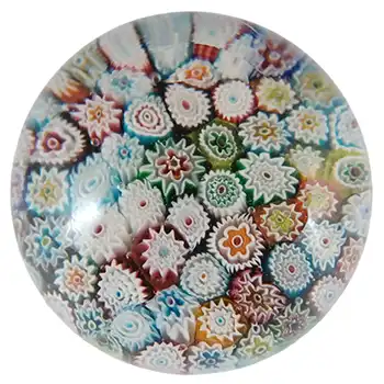 LABELLED Fratelli Toso Murano Millefiori & Aventurine Glass Paperweight