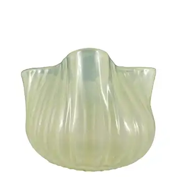 Victorian Vaseline Opalescent Uranium Yellow Glass Vase / Bowl