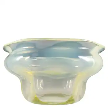 Victorian 1890's Vaseline Uranium Opalescent Glass Bowl