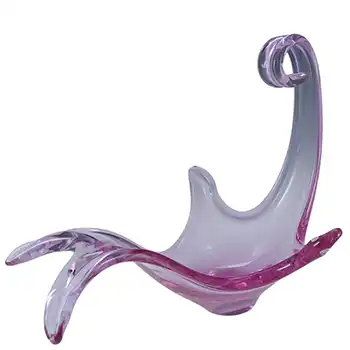 Viartec Murano Style Lilac Spanish Glass Sculpture Bowl