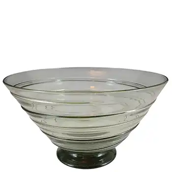 Whitefriars #8901 Sea Green Glass Ribbon Trail Bowl by Barnaby Powell