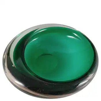 Whitefriars #9514 Cased Green Glass Vintage Bowl / Ashtray