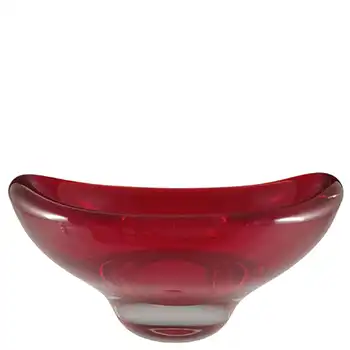 Whitefriars #9515 Ruby Red Glass Oval Bowl