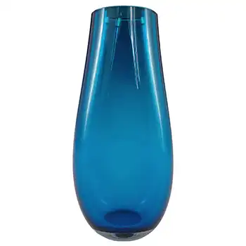 Whitefriars #9627 Cased Blue Glass Dented Vase by Mike Cripps