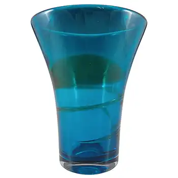 Whitefriars #9709 Baxter Blue/Green Glass Ribbon Trail Vase