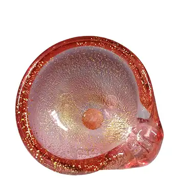 LABELLED Archimede Seguso Polveri Gold Leaf Glass Shell Bowl