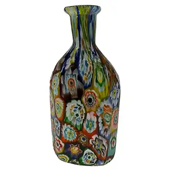 AVEM Millefiori Canes Murano Multicoloured Glass Vase