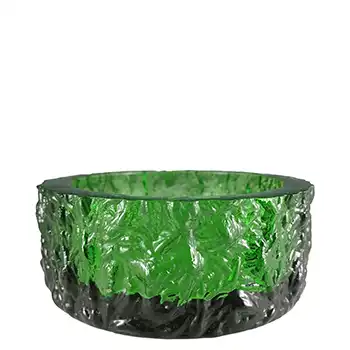 Davidson / Brama Green Bark Textured Glass "Luna" Bowl