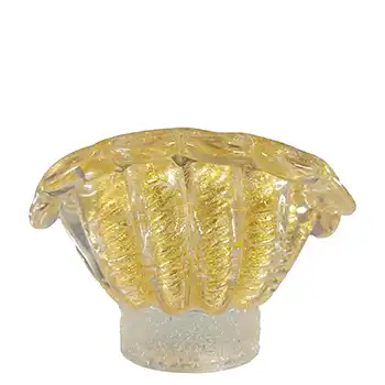 Barovier & Toso Murano Vintage Cordonato Oro Gold Leaf Glass Vase