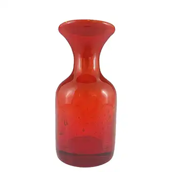 SIGNED Kosta Boda Bubbly Red Glass Vase Erik Hoglund #H525