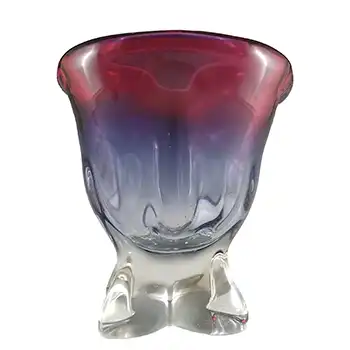 Chřibská #290/4/18 Czech Pink & Blue Glass Vase