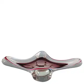 Chřibská #316 Czech Purple, Pink & White Glass Ashtray Bowl