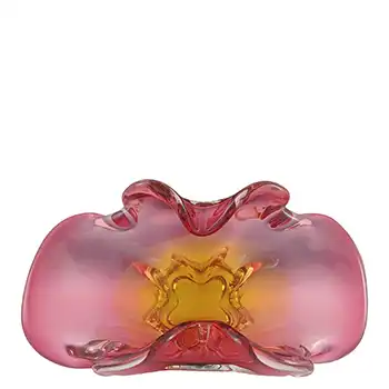 Chřibská Vintage Czech Pink & Orange Glass Bowl