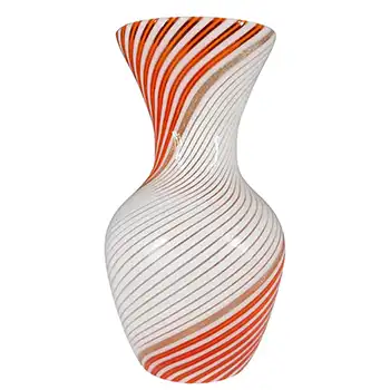Aureliano Toso / Dino Martens #5457 Mezza Filigrana Glass Vase