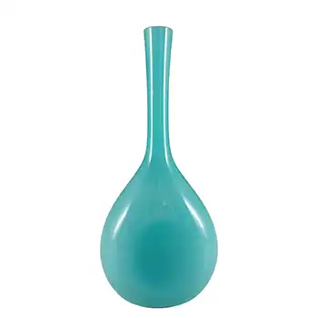 Elme Vintage Scandinavian Blue Cased Glass 'Flattened' Vase