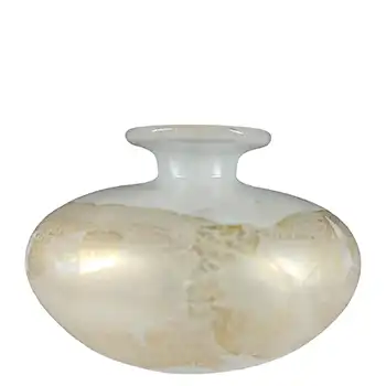 Isle of Wight Studio / Michael Harris Golden Peacock Glass Squat Vase