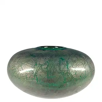 LABELLED Isle of Wight Studio 'Azurene Green' Glass Squat Vase