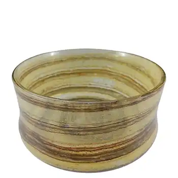 MARKED Isle of Wight Studio Tortoiseshell Glass 'Elephants Foot' Vase