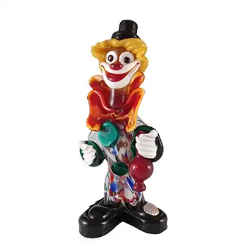 LABELLED Murano Italian Vintage Glass Clown Figurine