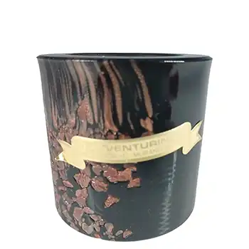 LABELLED V Nason & C Murano Aventurine Glass Vase / Pot