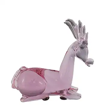 Murano Lilac / Blue Venetian Glass Neodymium Deer Sculpture