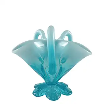 Davidson 1900's Blue Pearline Glass 'Lady Caroline' Bowl