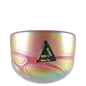 Phoenician Red Iridescent Maltese Glass Bowl - Signed & Labelled
