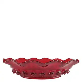 Davidson #269 Art Deco Red Glass 'Blackberry Prunt' Bowl