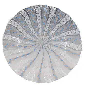 Salviati Murano / Venetian Zanfirico & Aventurine Blue Glass Plate
