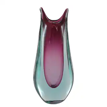 Murano Pink & Blue Sommerso Glass Vintage Vase