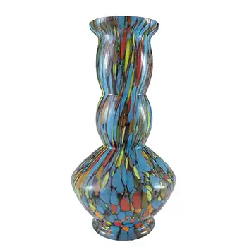 Franz Tomschick Czech Multicoloured Art Deco Spatter Glass Vase